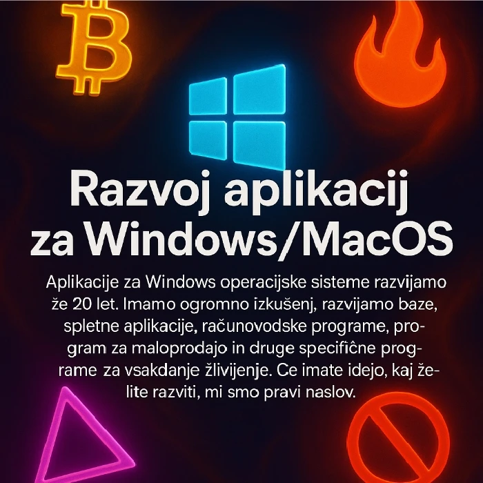 Razvoj aplikacij za Windows/MacOS ponderirano